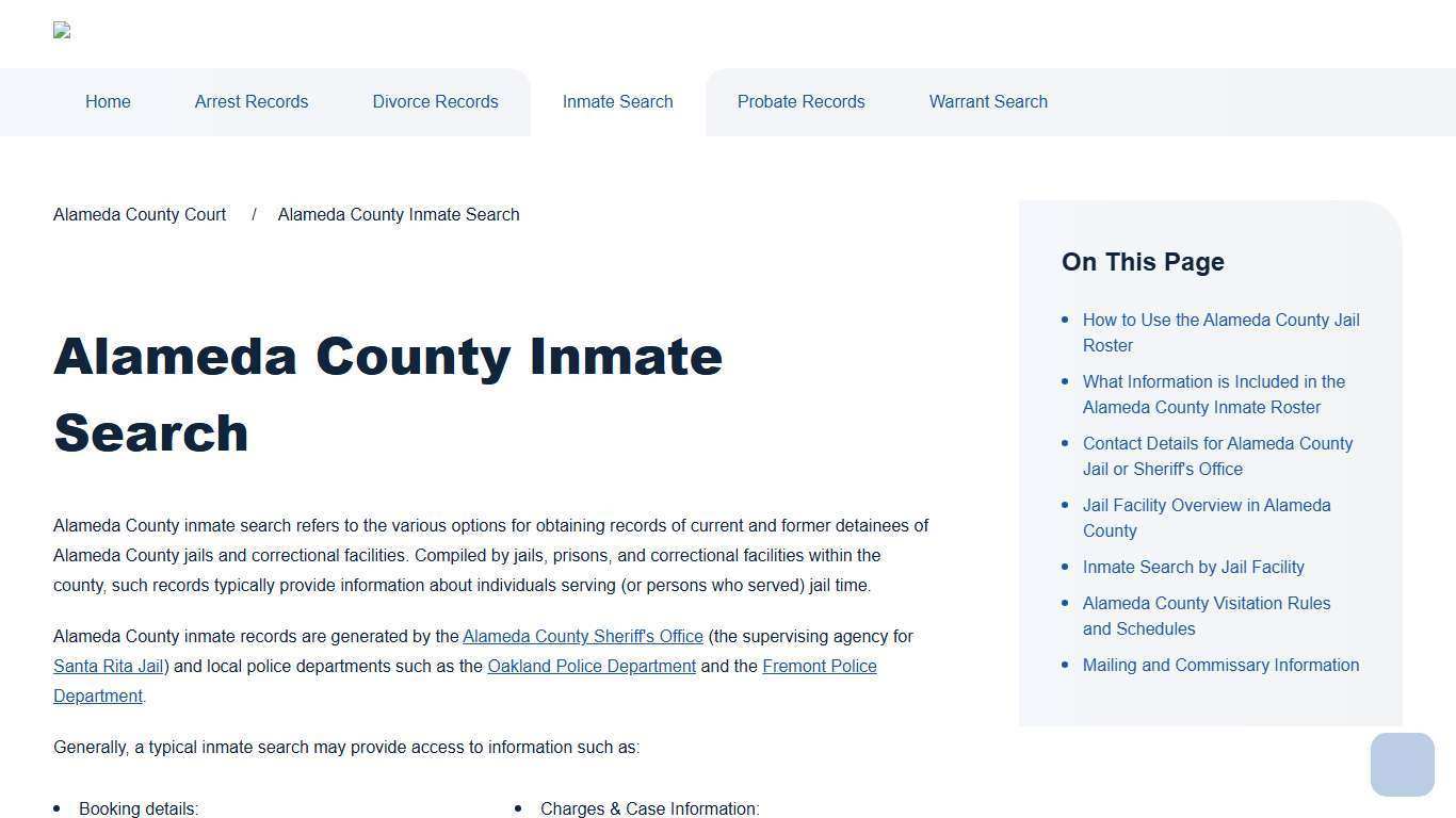 Alameda County Inmate Search | Alameda County Court